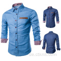 Herren Denim Farbe Mode Shirt